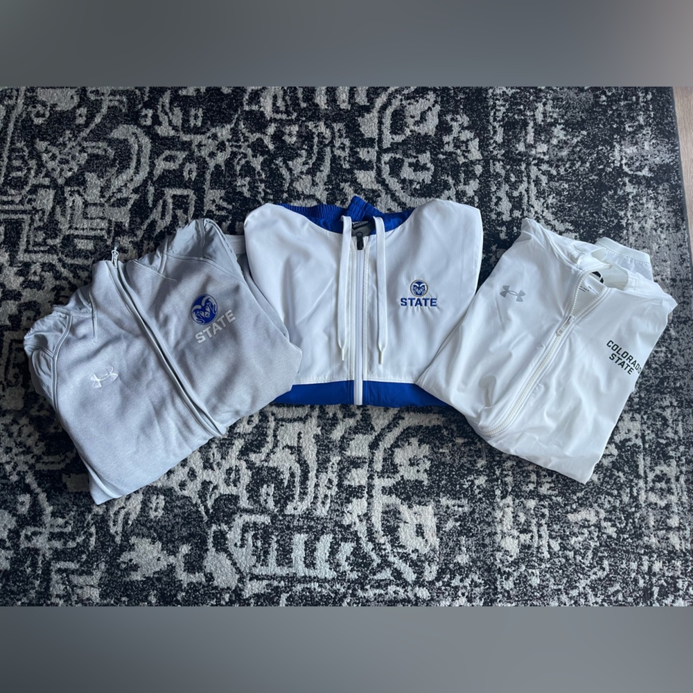 Under Armour Colorado State Light Gray, White Zip-Up Jackets Bundle